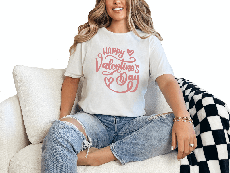 T-Shirt White / S Happy Valentine's Day Script Tee
