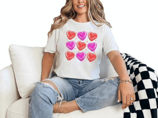 T-Shirt White / S Heart Pattern Tee