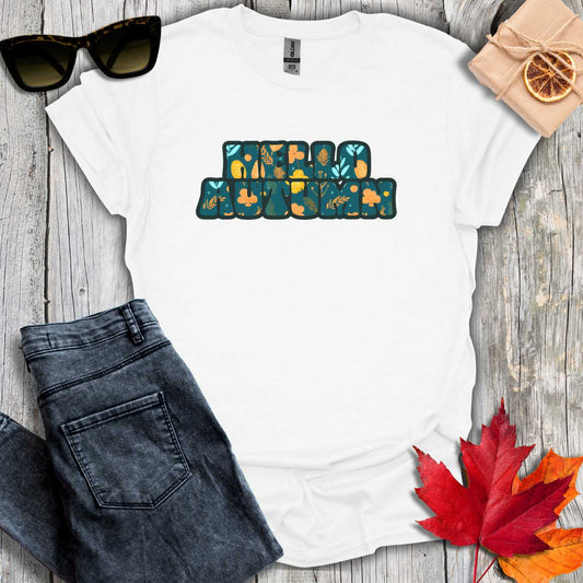 T-Shirt White / S Hello Autumn Teal Inlay Tee
