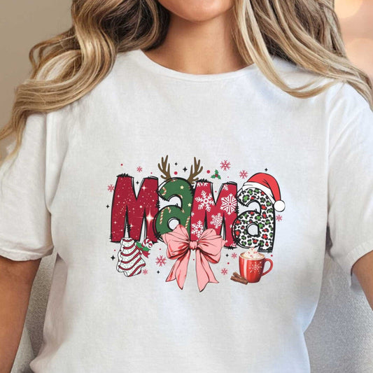 T-Shirt White / S Mama Christmas Tee