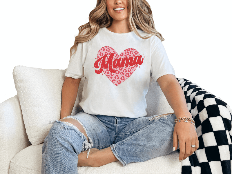 T-Shirt White / S Mama Heart Tee