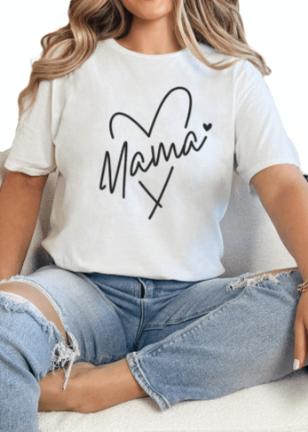T-Shirt White / S Mama Heart Tee