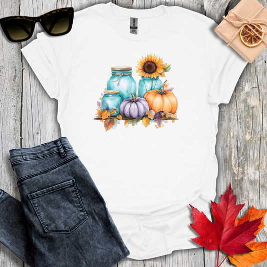 T-Shirt White / S Mason Jars on Shelf Tee
