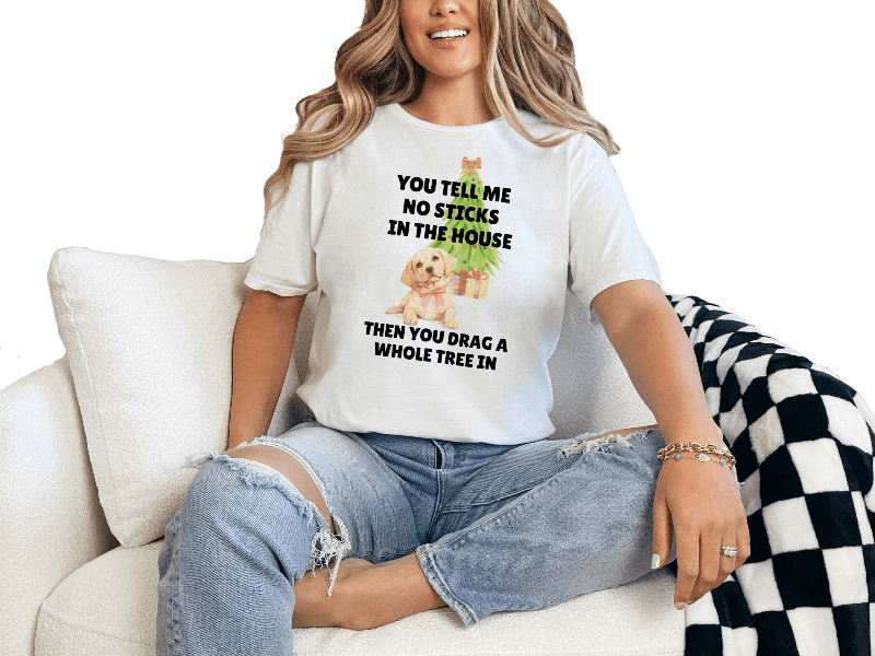 T-Shirt White / S No Sticks Puppy Tee