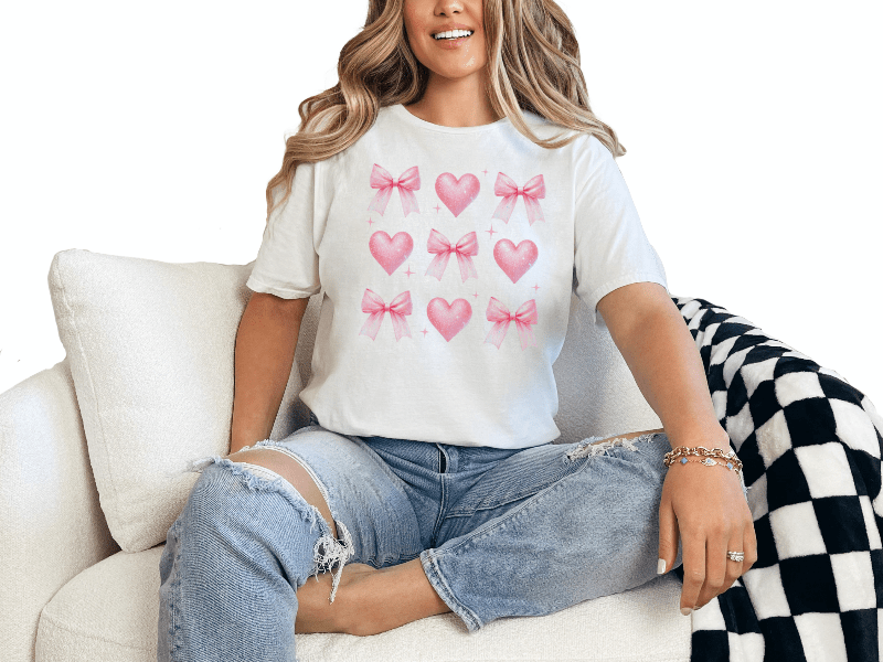 T-Shirt White / S Patterned Bow Tee