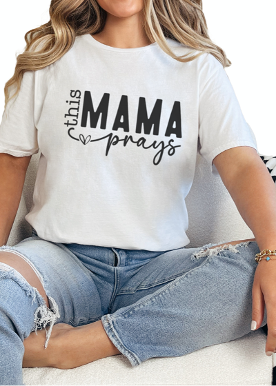 T-Shirt White / S This Mama Prays Tee
