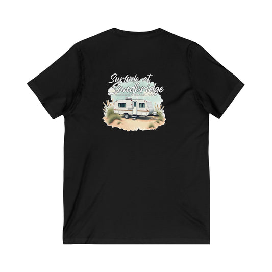 V-neck S / Black Surfside at Sandbridge Virginia Camper V-Neck Tee