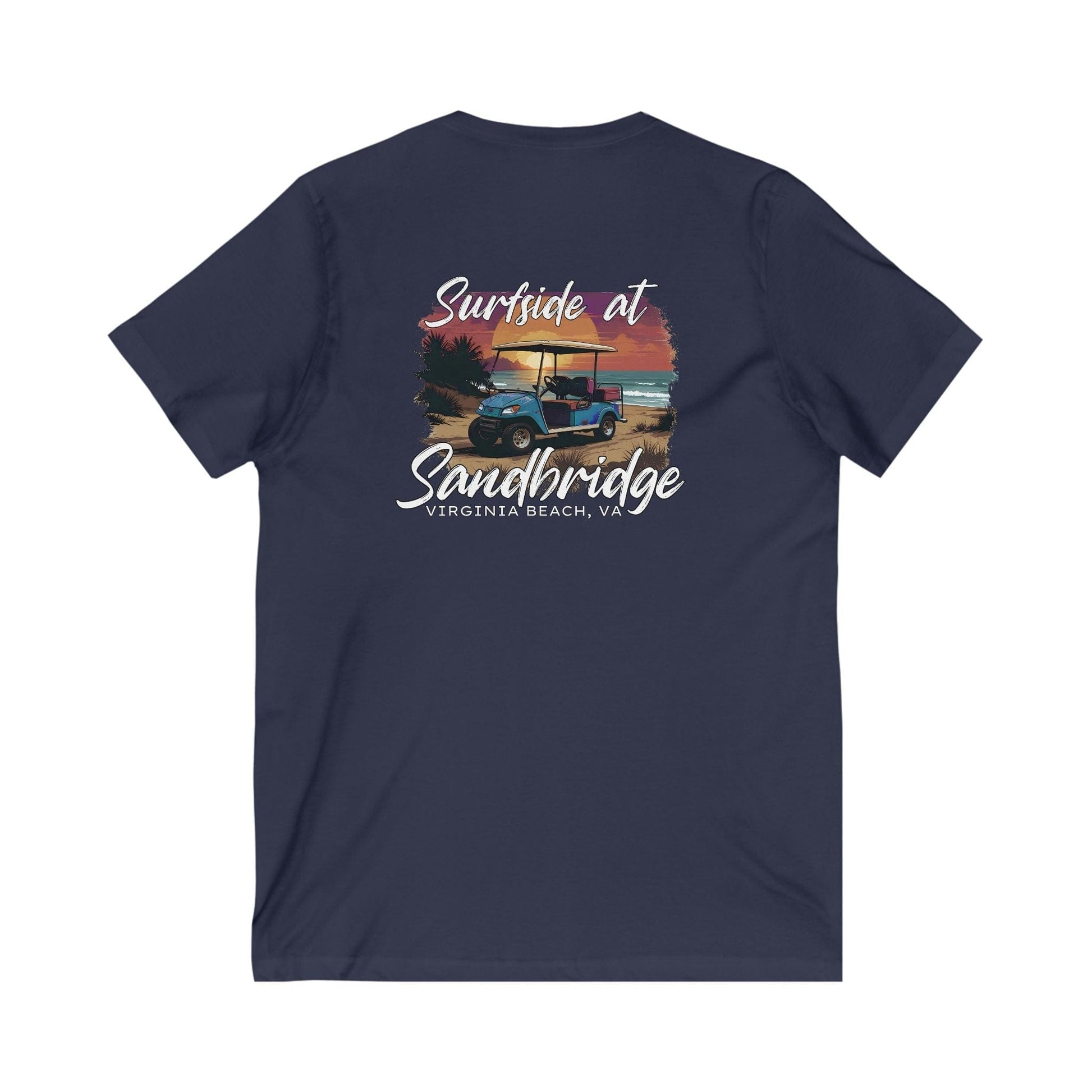 V-neck Surfside at Sandbridge Golf Cart  V-Neck Tee