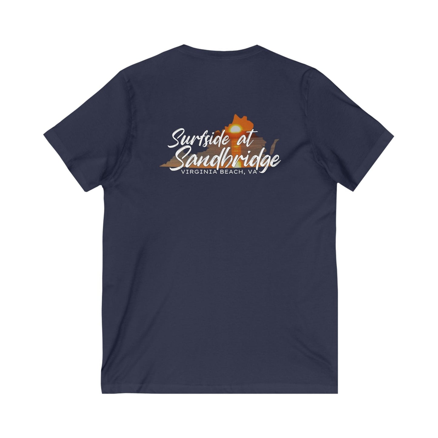 V-neck Surfside at Sandbridge Virginia Outline V-Neck Tee