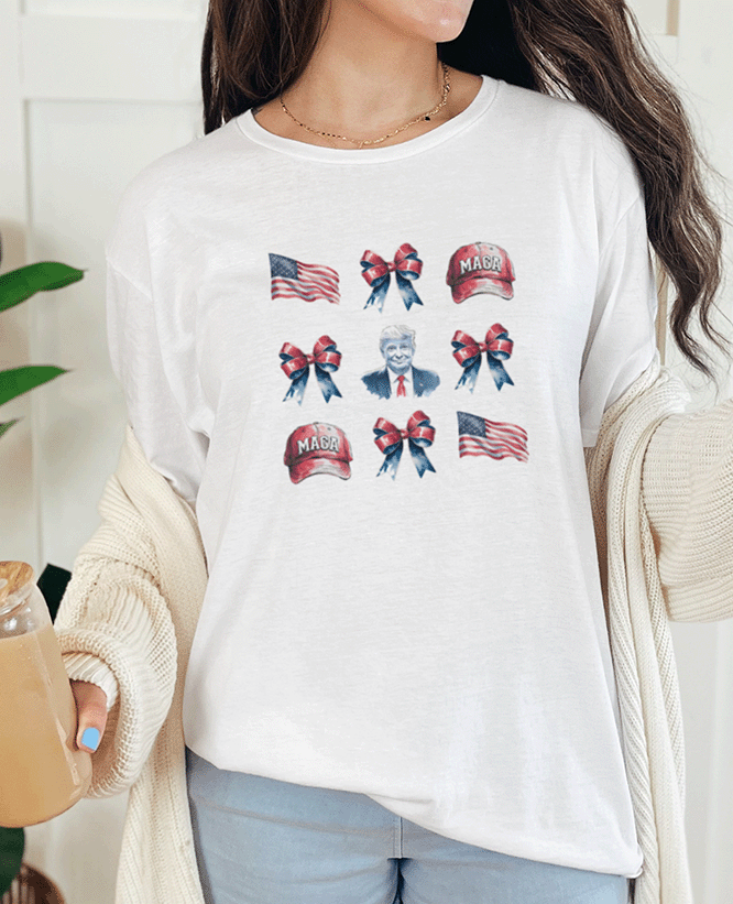 T-Shirt White / S Coquette Trump MAGA Pattern Tee