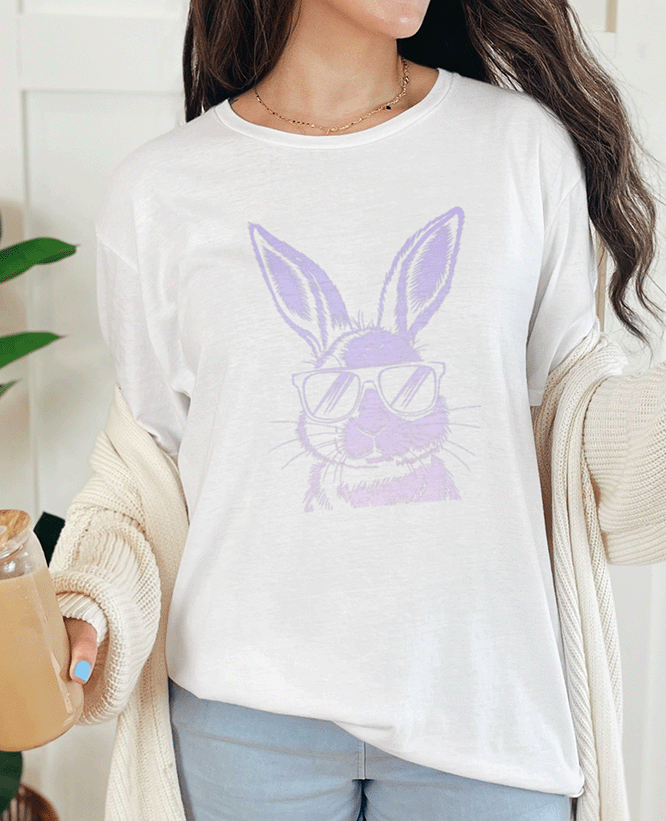 T-Shirt White / S Easter Bunny With Sunglasses Tee