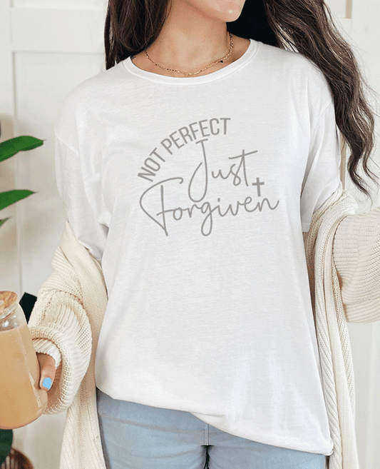 T-Shirt White / S Not Perfect Just Forgiven Tee