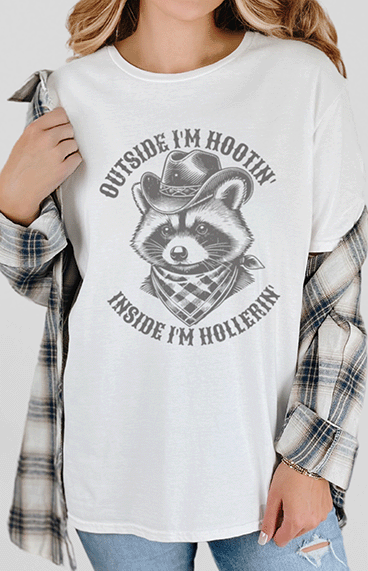 T-Shirt White / S Outside I'm a Hootin' Tee