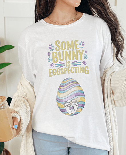 T-Shirt White / S Some Bunny Is Eggspecting Tee