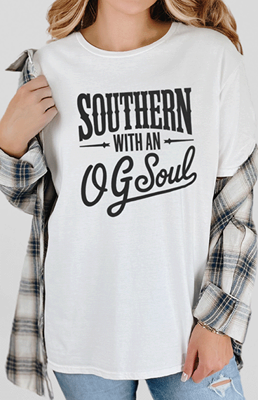 T-Shirt White / S Southern with an OG Soul Tee