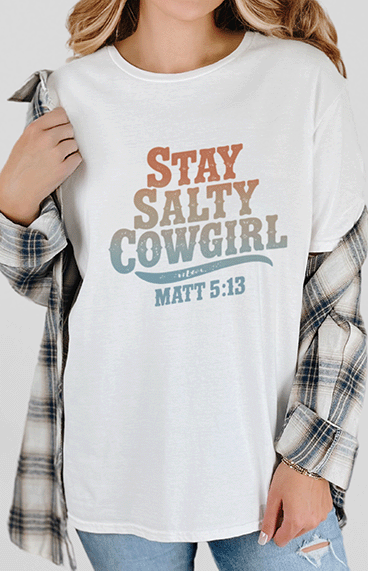 T-Shirt White / S Stay Salty Cowgirl Tee